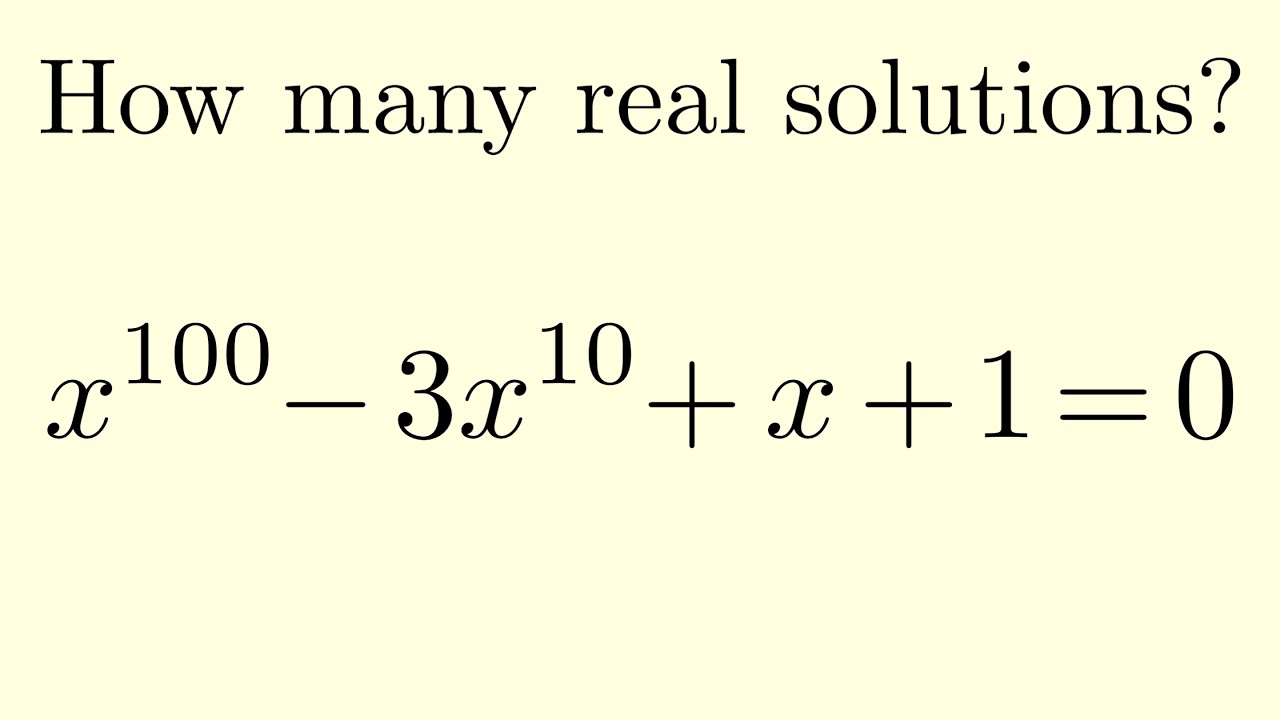 How Many Real Solutions Problem (Plus a Proof of Descartes' Rule of Signs)
