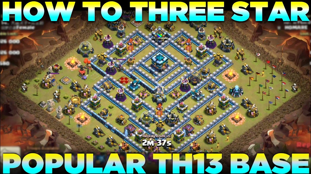 How to Three Star Popular Th13 war base | Attack Strategy against Popular Legend league base