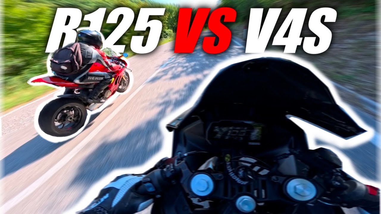 200 CAVALLI DI DIFFERENZA!... R125 e PANIGALE V4S POV🔥