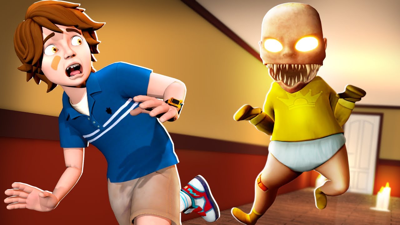 Roxanne Wolf and Gregory vs GIANT EVIL BABY in Baby in Yellow