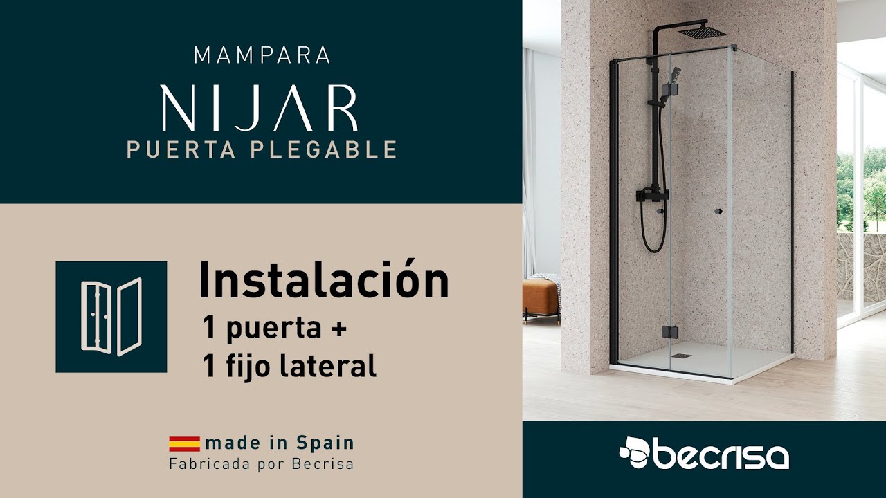 Instrucciones de montaje | Mampara Nijar | 1 puerta + 1 fijo lateral