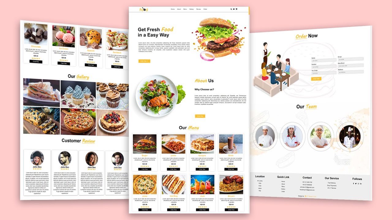 Create A Food Website Design Using | HTML & CSS