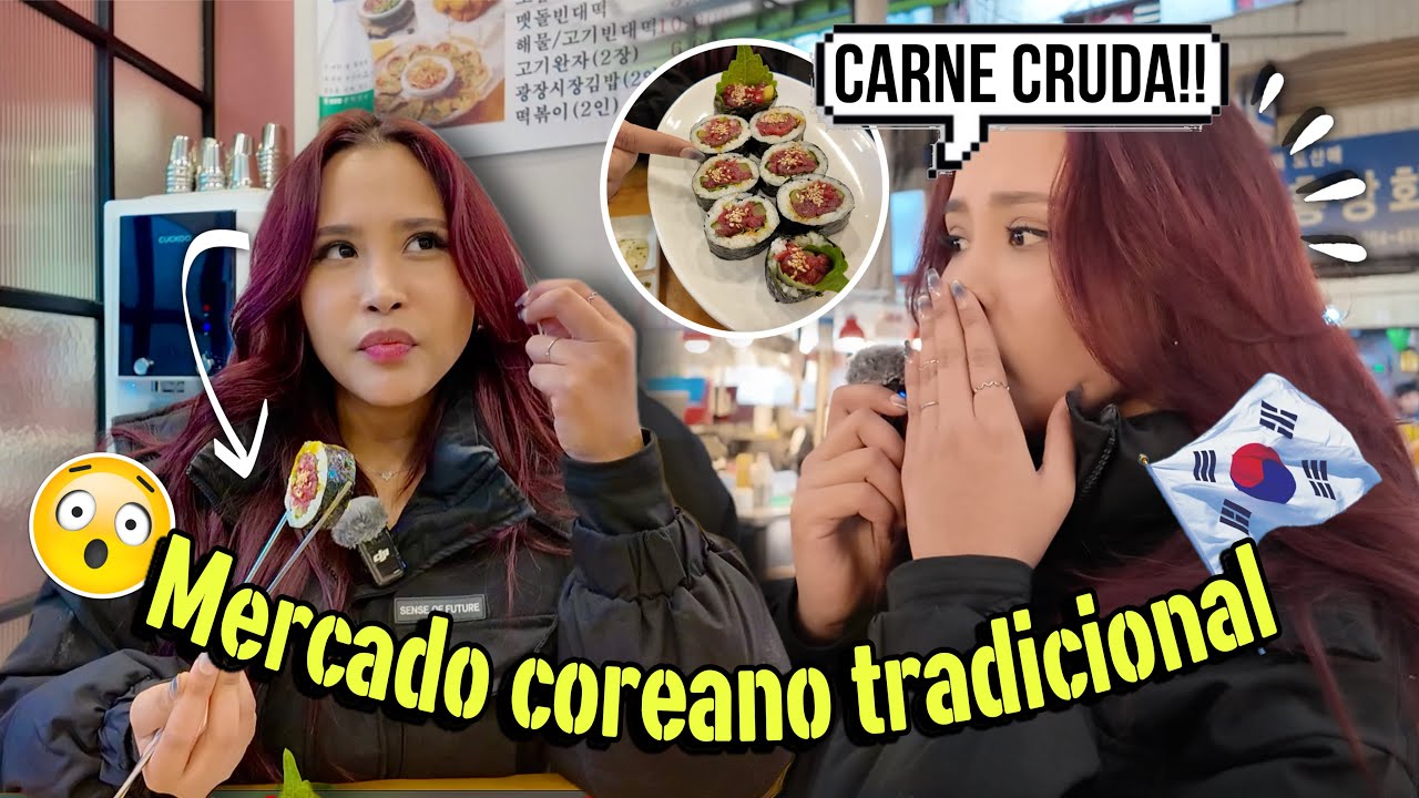 TODO LO QUE COMI Y DESCUBRI EN UN MERCADO COREANO TRADICIONAL 😳🇰🇷 | Mila