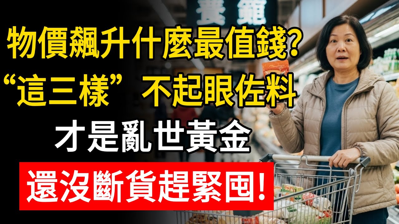 別只顧著囤米！這3樣「不起眼佐料」才是亂世黃金！資深生存專家：一旦斷貨，有錢也吃不到一口熱飯！現在超市還很便宜，快搬！#生活智慧 #養老生活 #養老金 #中老年