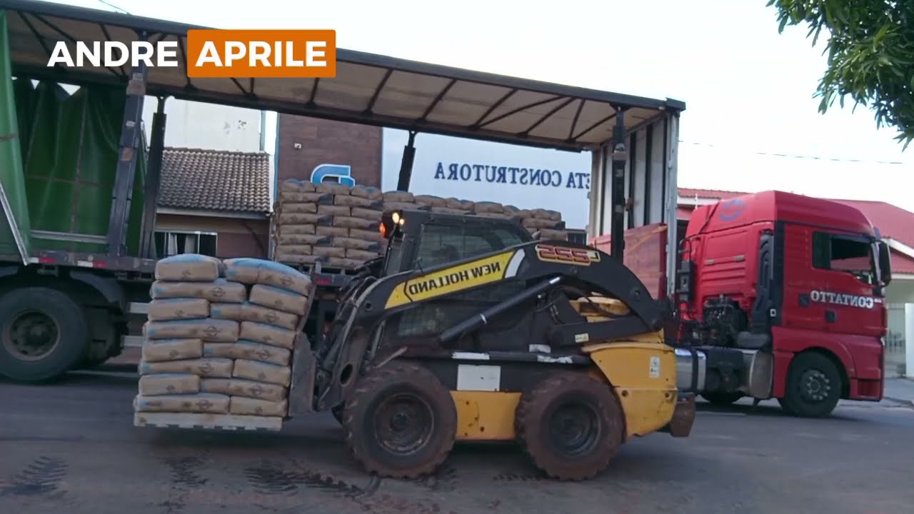 DESCARREGANDO 07 PALLETS DE CIMENTO DO SIDER