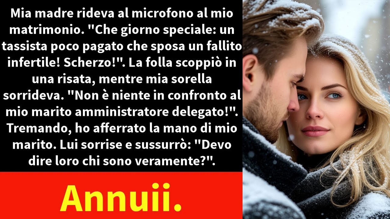 Mia madre rideva al microfono al mio matrimonio. "Che giorno speciale: un tassista poco pagato