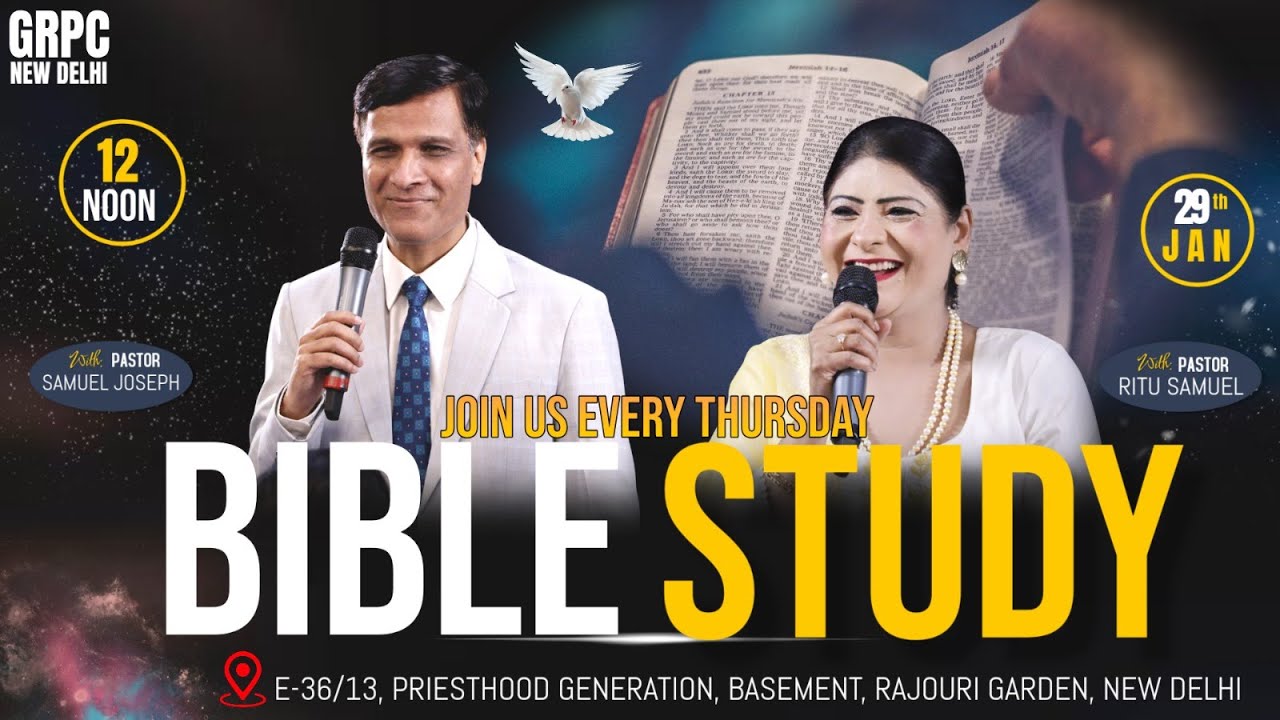 🔴THURSDAY BIBLE STUDY | PASTOR SAMUEL JOSEPH & PASTOR RITU SAMUEL | GRPC NEW DELHI | 29th JAN 2026