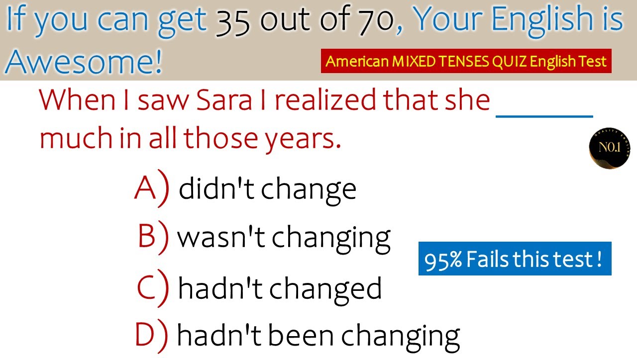 70 🇺🇸 American English Grammar Quiz | Grammar Test Challenge (99% Fail This Test!) |No.1 Quality Eng