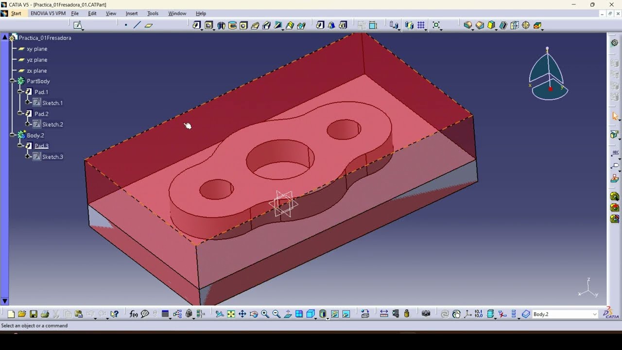 Mecanizado de pieza paso a paso: CATIA V5 - Prismatic machining