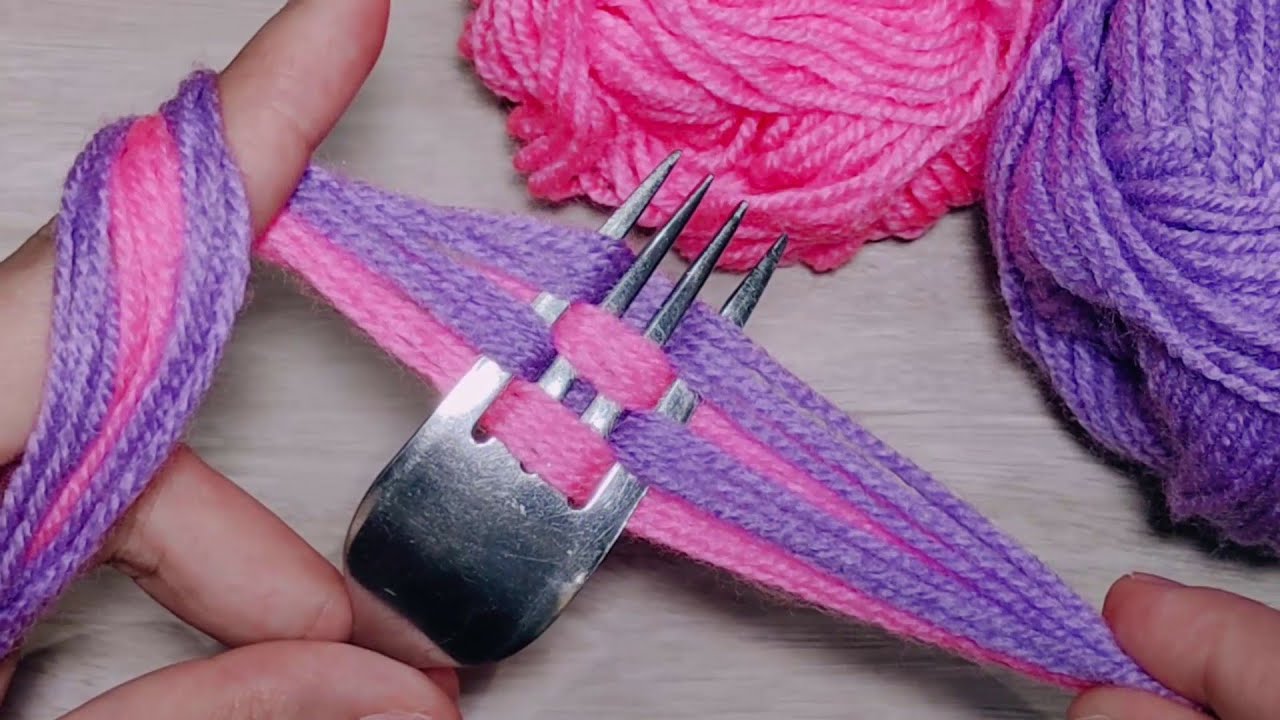 unbelievabl trick! turn a fork and yarn into a stunning rose