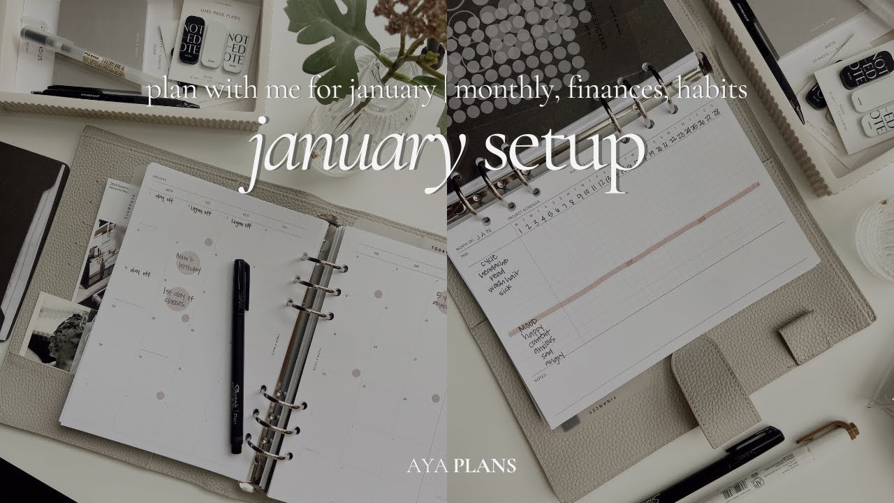 Prepping My Planner for January | Monthly Spread, Habits, Finances