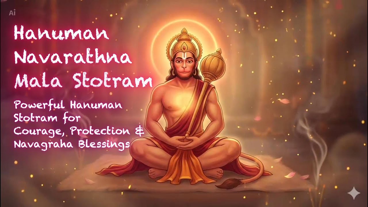 Hanuman Navarathna Mala, Anjaneya Navaratna Mala,Sanskrit&English Lyrics🙏🏼Like➡️Subscribe➡️Comment🙏🏼