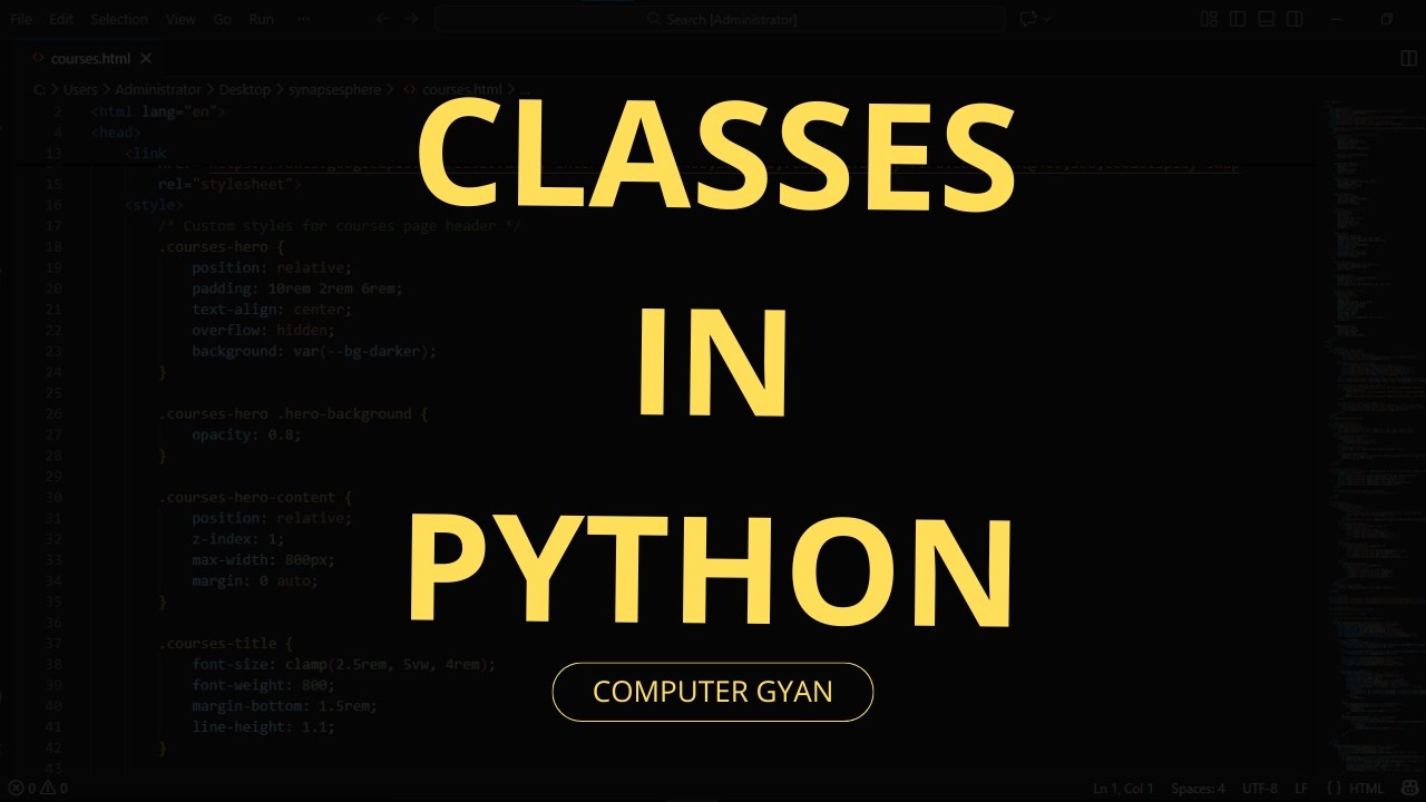Master Classes in Python | Python OOP | Computer Gyan