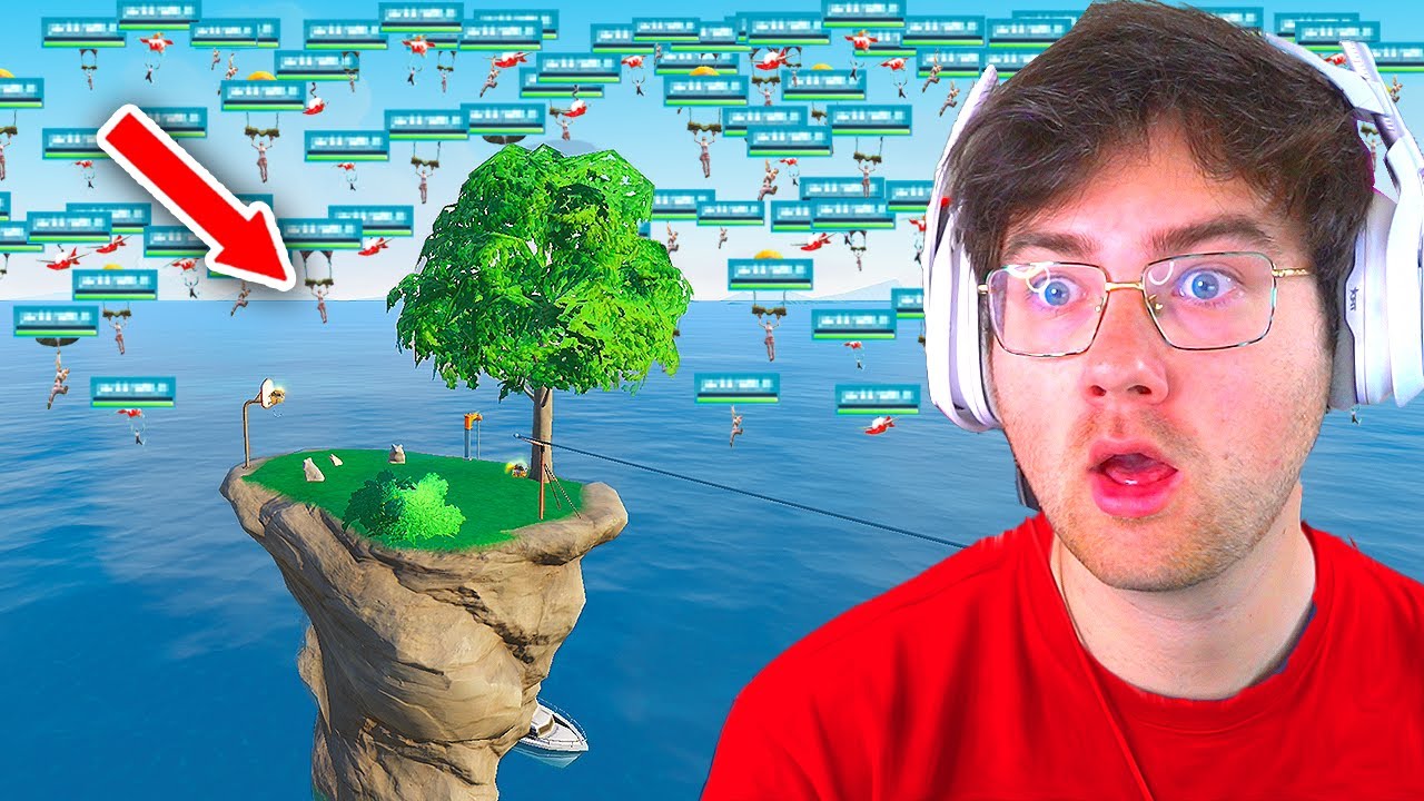 100 Players Land On The SMALLEST ISLAND In Fortnite...