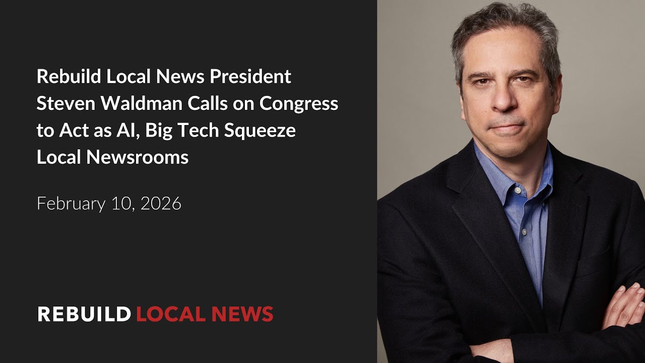 Rebuild Local News Calls on Congress to Act as AI, Big Tech Squeeze Local Newsrooms