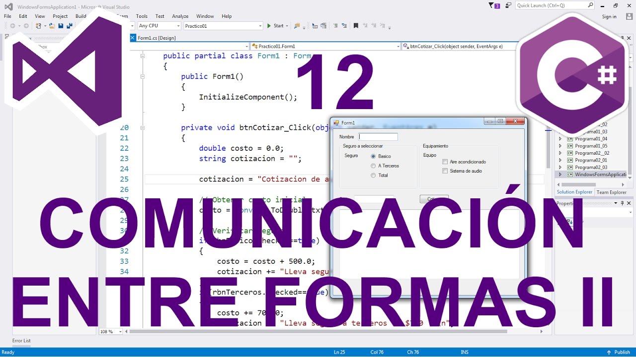 Tutorial Programación Windows Forms C# 12 --- Comunicación entre formas II
