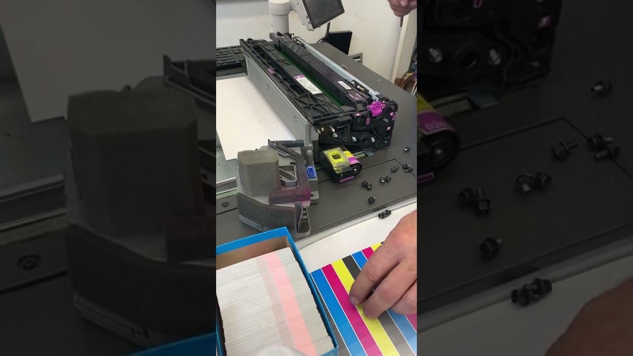 Ricoh Color Printer Fixing the Drum Unit Cleaning Copier Maintenance service tutorial