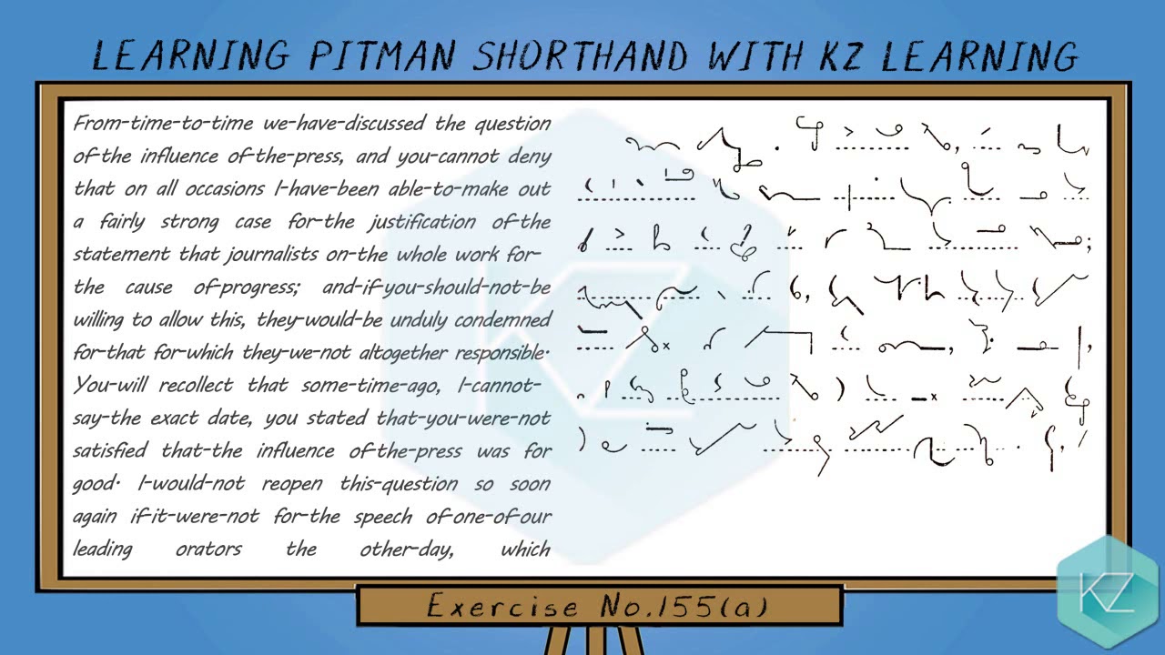 Exercise No.155 @ 90 WPM - Pitman Shorthand Dictation - KZ Learning