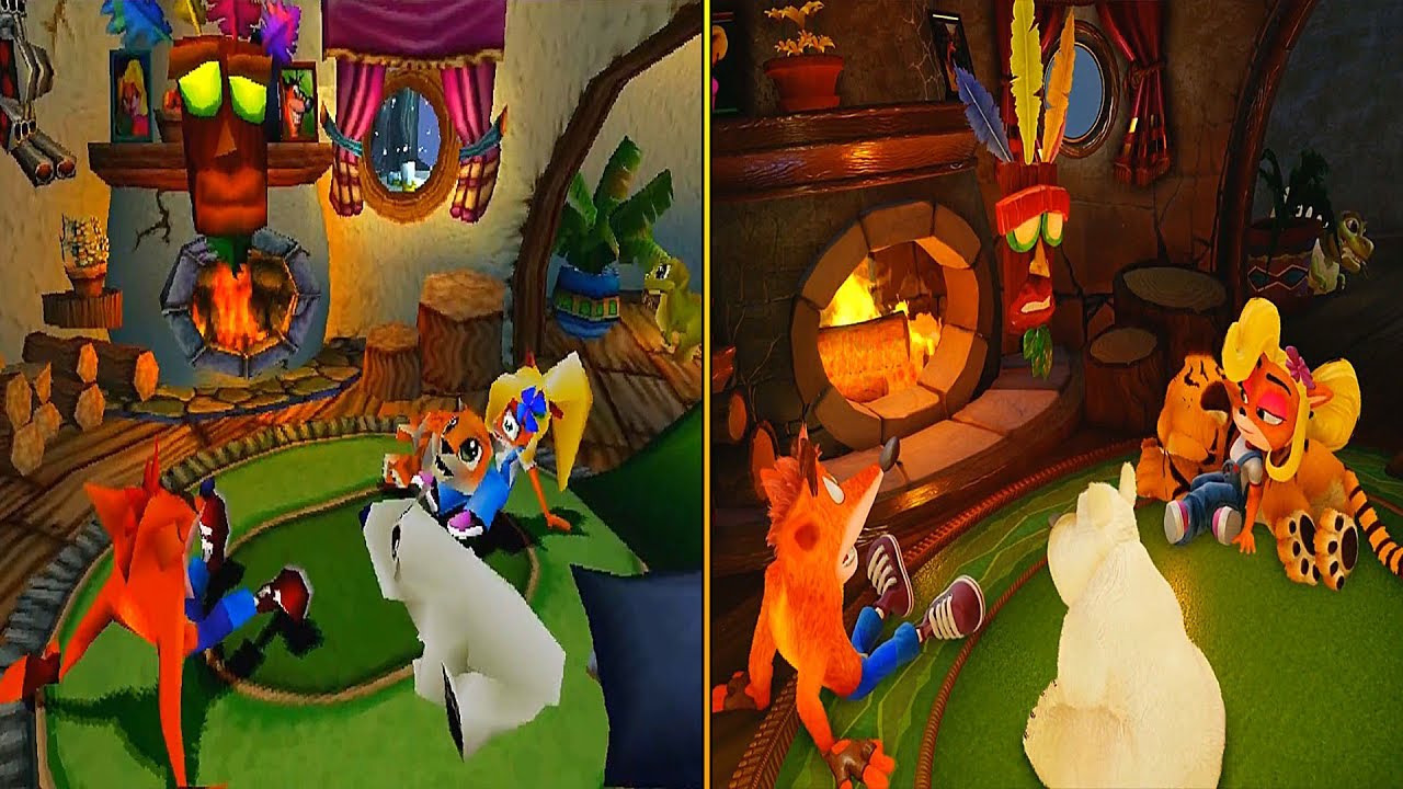 Crash Bandicoot: N. Sane Trilogy - All Endings (Alternate/Secret & Normal) Comparison [PS4 Vs. PS1]