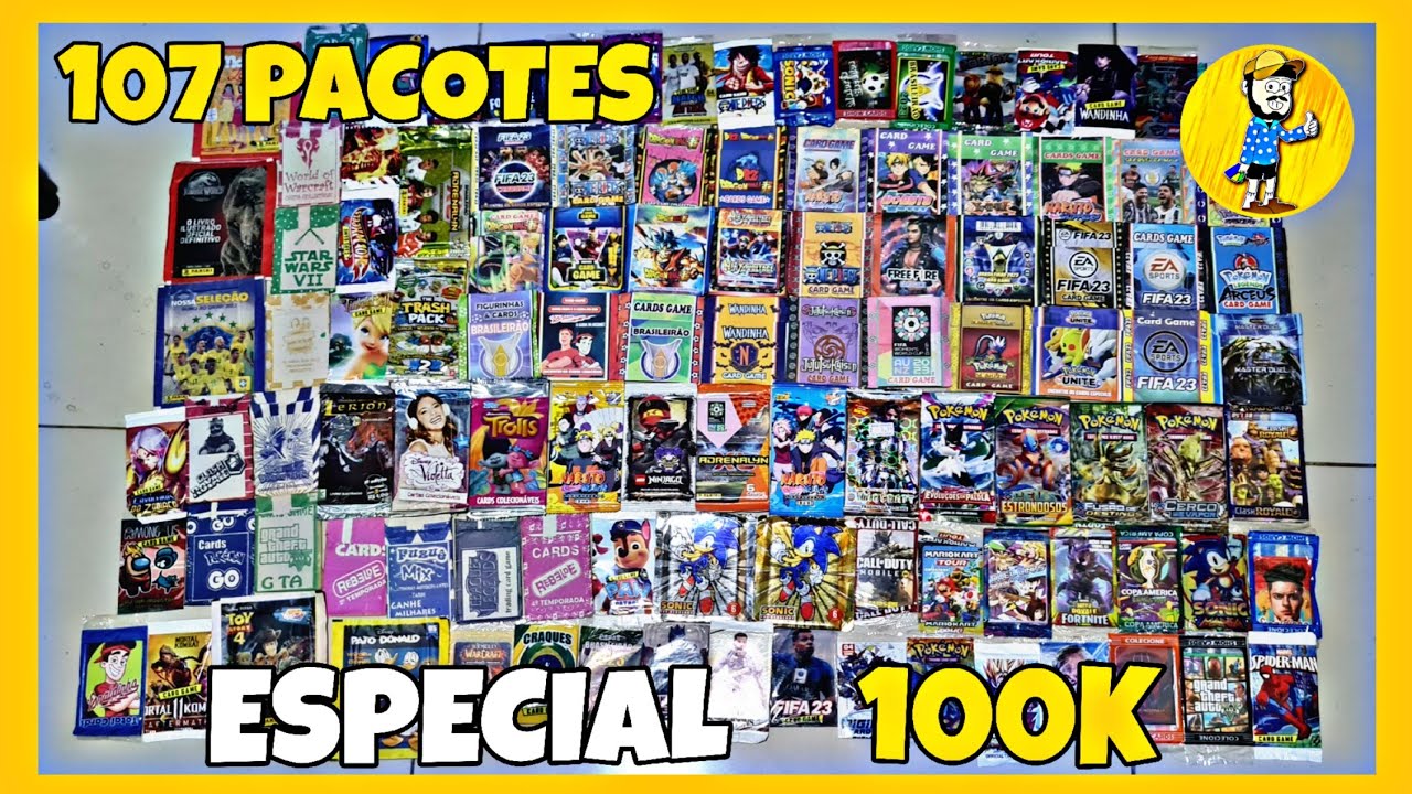 ABRINDO 107 PACOTINHOS DE CARDS DIFERENTES ( Especial 100 mil inscritos )