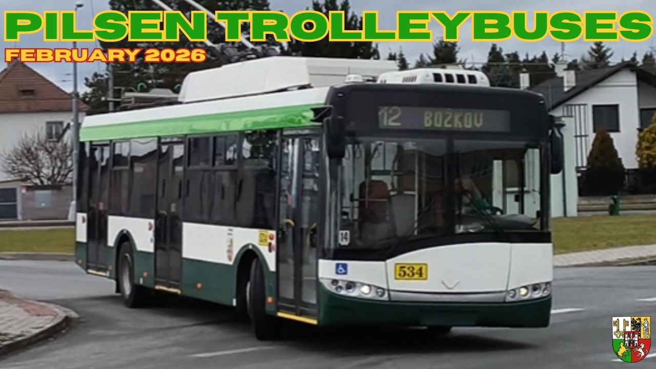 TROLLEYBUSES 🚎 in PILSEN 🇨🇿 in February 2026 - 4K