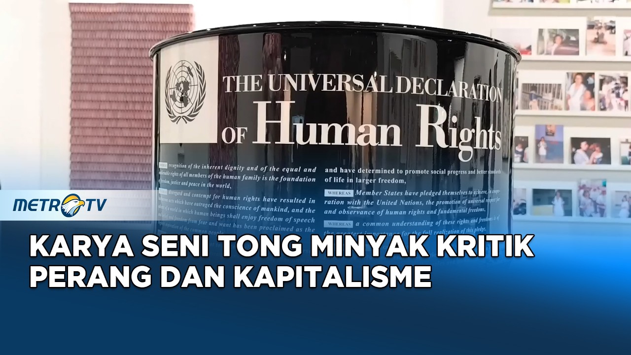 Seniman Spanyol Eugenio Merino Pamerkan Tong Minyak di Madrid