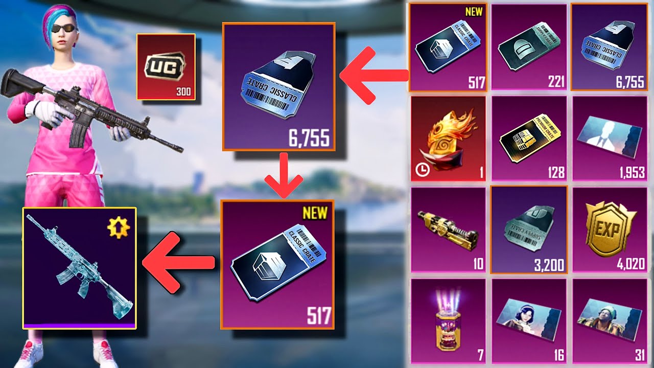 New premium Crate opening New classic crate opening M416 glacier new supply crate opening pubgmobile