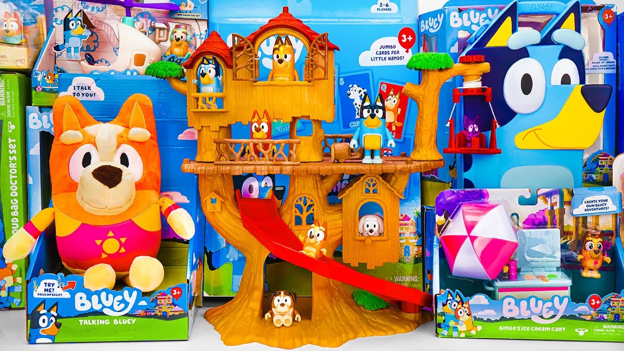 Bluey Toy Collection Unboxing Review🏡 Bluey Family Adventure Tree House🐶 Beach Bingo Talking Plush