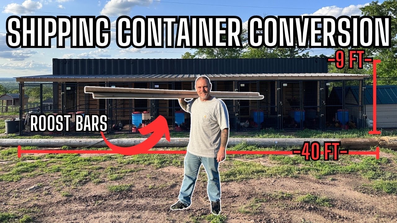 Shipping Container Conversion to The Ultimate Chicken Coop:  Custom Roost Bars