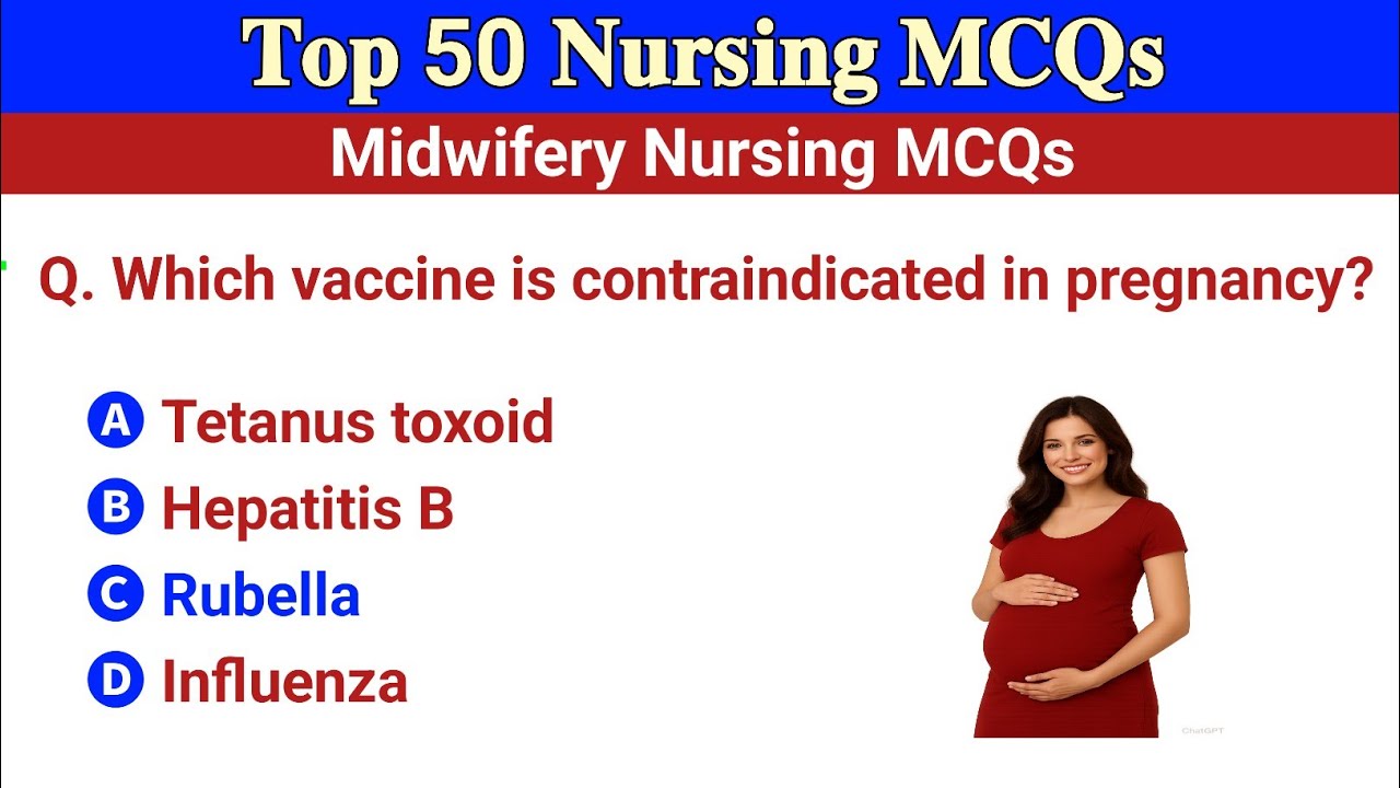 Top 50 Midwifery Nursing MCQs | Nursing MCQs | APCNET, MPESB, PNST, BTSC, RRB, NCLEX, NBCSN, SANE 