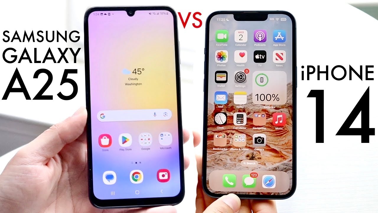 Samsung Galaxy A25 против iPhone 14! (Сравнение) (Обзор)