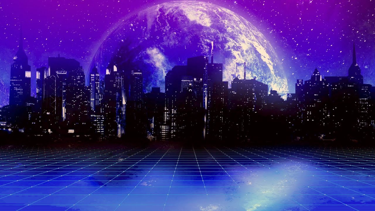 Synth City Motion Background Loop - Vaporwave/Synthwave City Animation Loop - 
