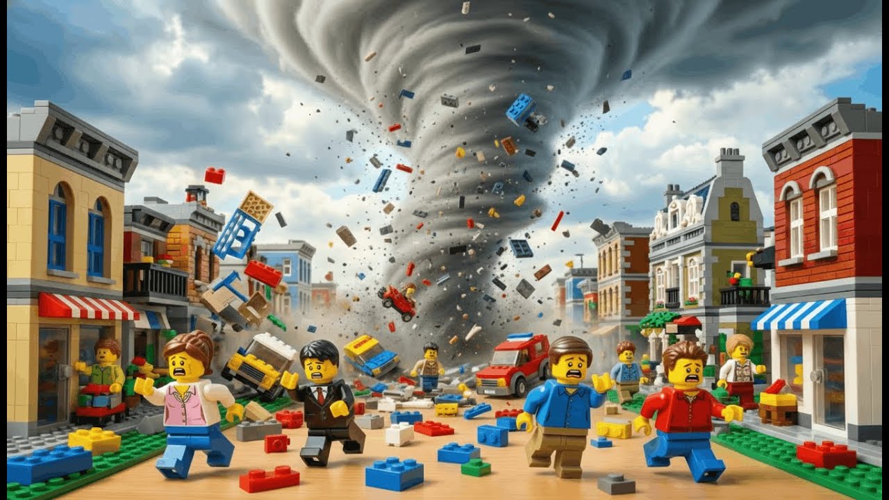 3d LEGO Brick Story | Tornado Hits LEGO City | Massive Disaster 🌪️