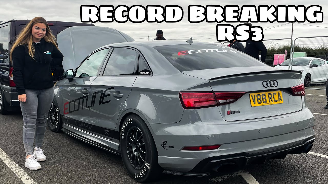 ECOTUNE’S *1016BHP* AUDI RS3 BREAKS EUROPEAN 1/4 MILE DRAG TIME @ SANTA POD RACEWAY RWYB