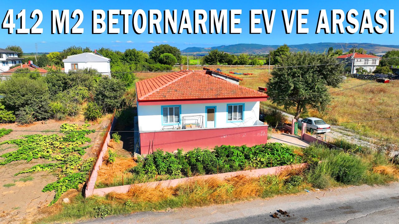 1605- Gönen'e 5 Dk Mesafede 412 m2 Bir Katlı Betornarme Ev ve Arsası
