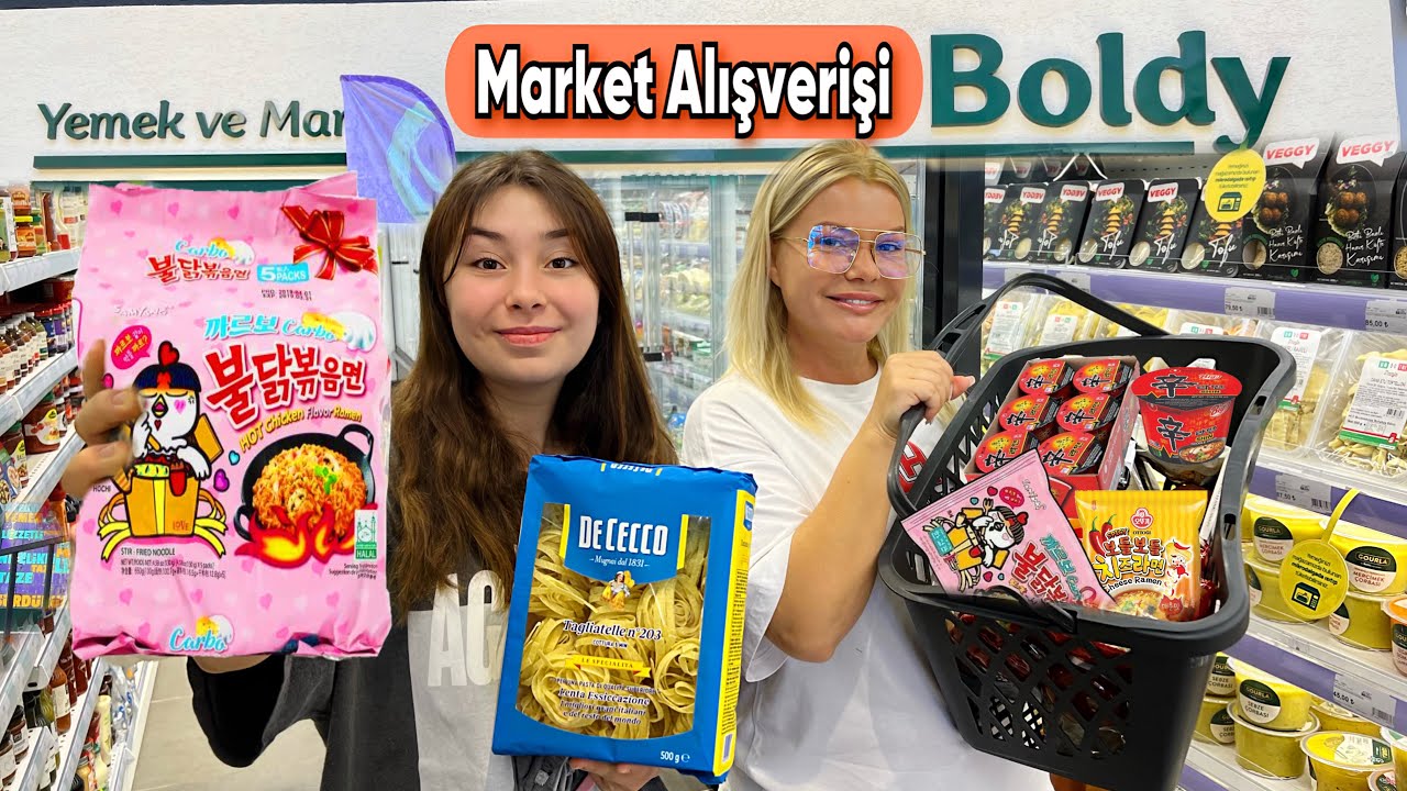 BOLDY MARKET ALIŞVERİŞİ VLOG | Kore Yemekleri Anne Kız @ESİLA BİLTEKİN @SUNA BİLTEKİN