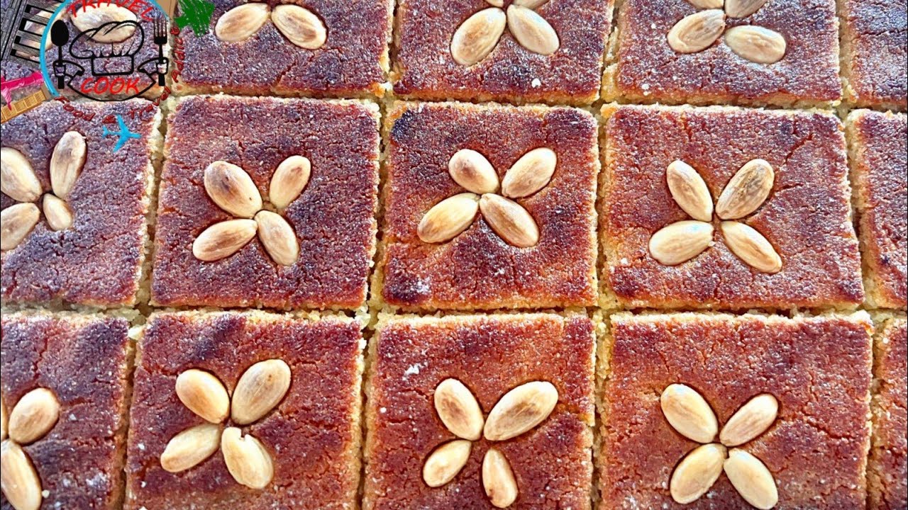 طريقة تقليدية لتحضير النمورة الهريسة او البسبوسة  How to prepare Namoura or Hrisi