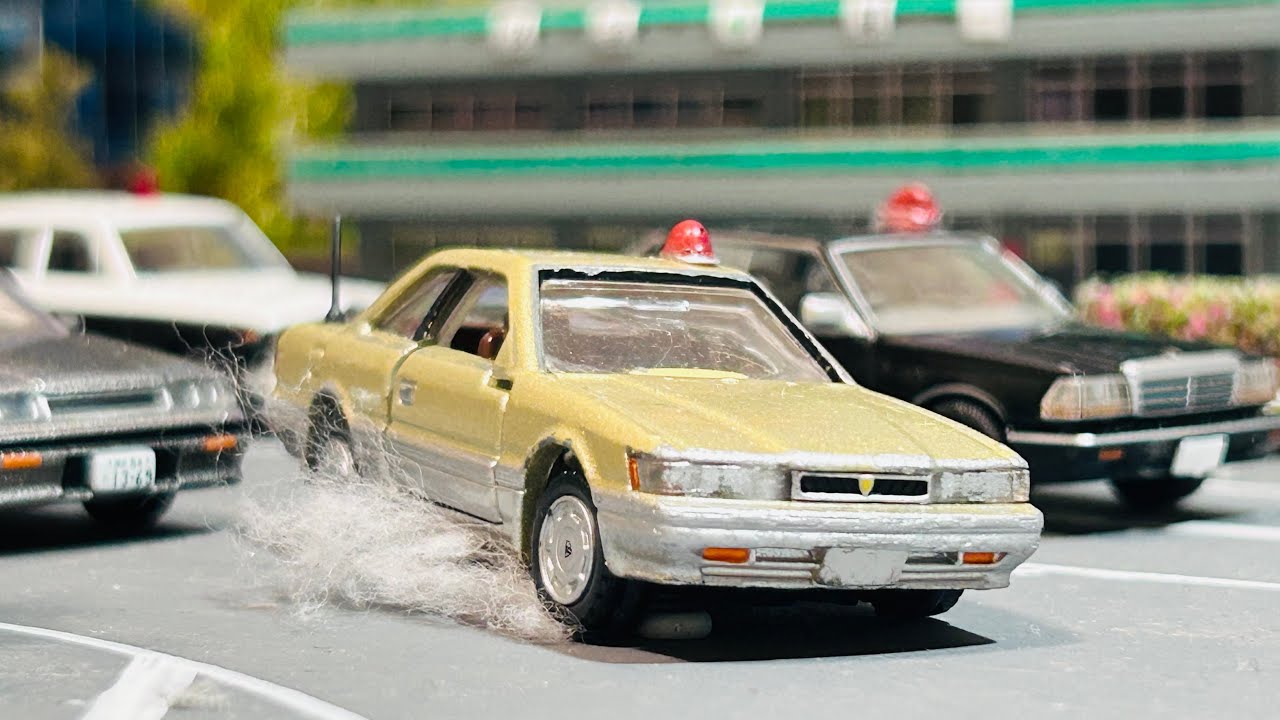 【80年代】昭和カーチェイス！レパード緊急走行！コールサイン懐かしの刑事ドラマ名車勢揃い【働く車】