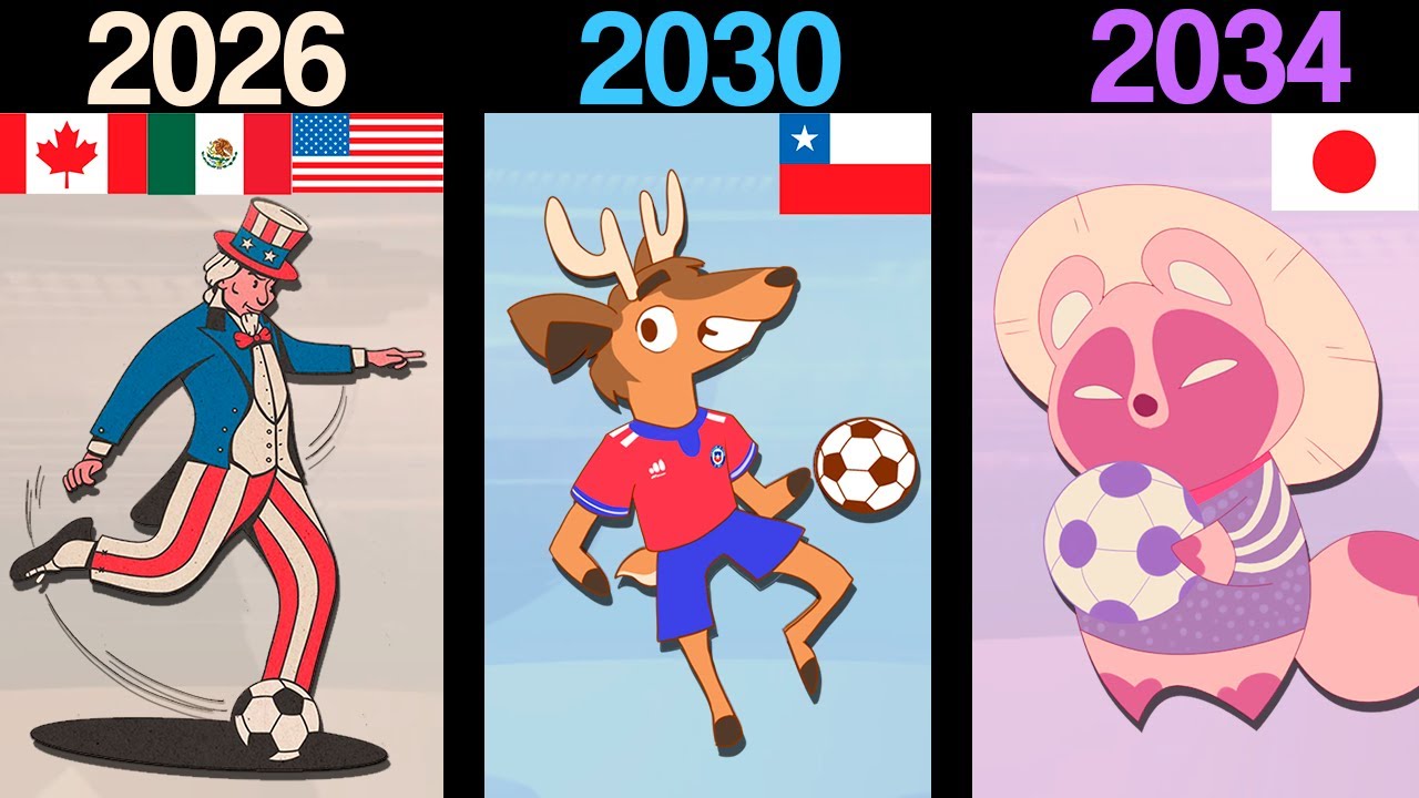 mascota de cada futura copa mundial
