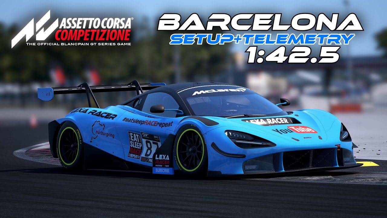 Руководство + Настройки + Телеметрия. Барселона. McLaren 720S GT3. Assetto Corsa Competizione.