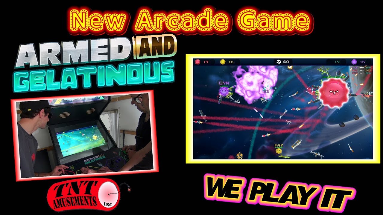 #1509 ARMED AND GELATINOUS-Brand New ARCADE VIDEO GAME & Gameplay! TNT Amusements