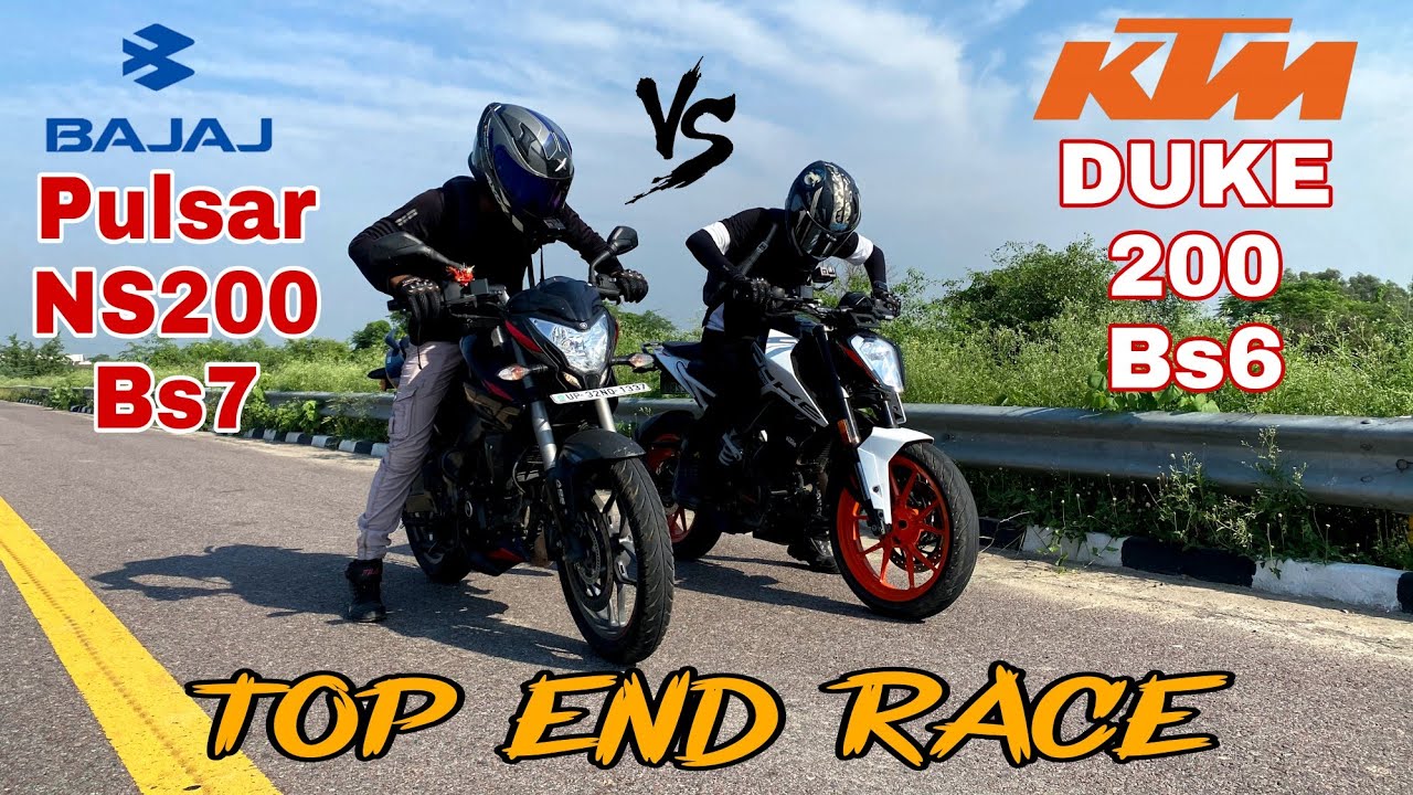 Bajaj Pulsar NS200 Bs7 Vs KTM Duke 200 Bs6 [ TOP END RACE ] Ashish AKC