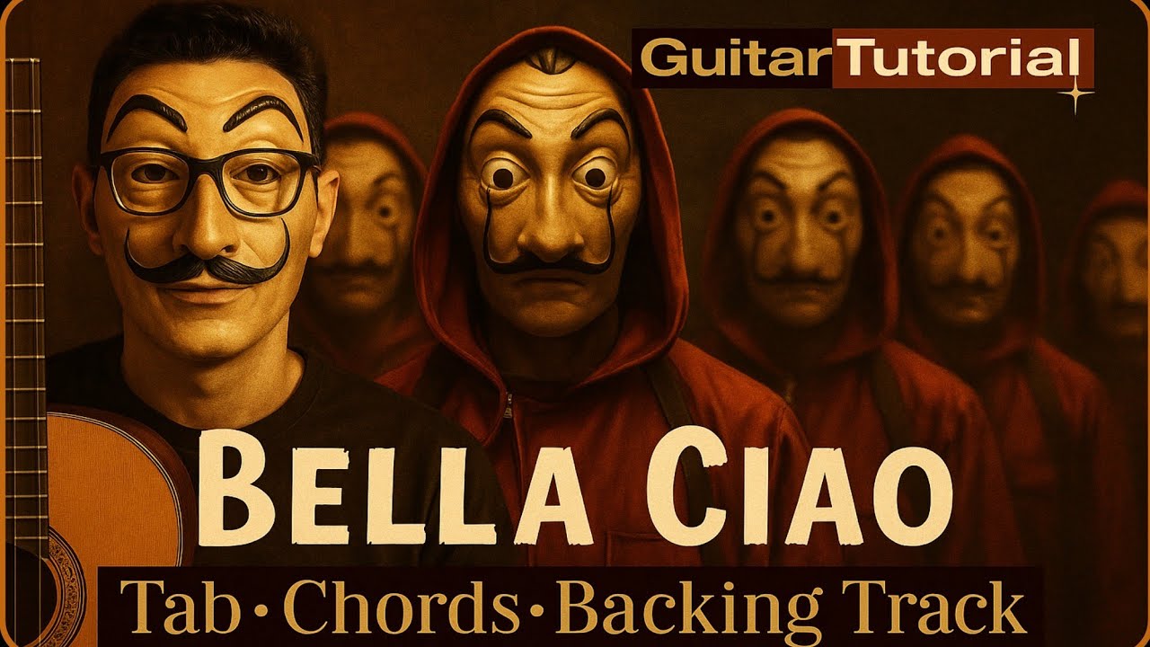 آهنگ بلاچاو با گیتار بهمراه نت و تبلچر   Bella Ciao Guitar Tutorial +TAB + Chords & Backing Track