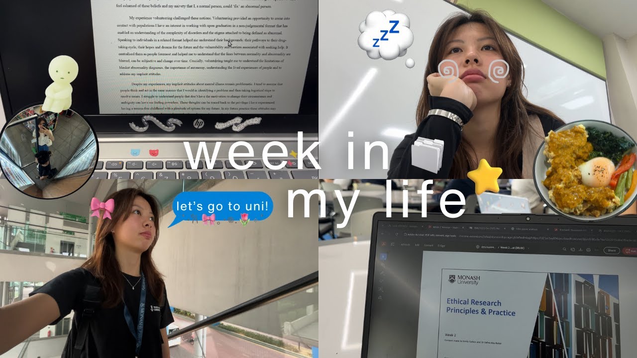 *realistic* UNI VLOG 📚 study with me, busy and productive week 📝🖇️