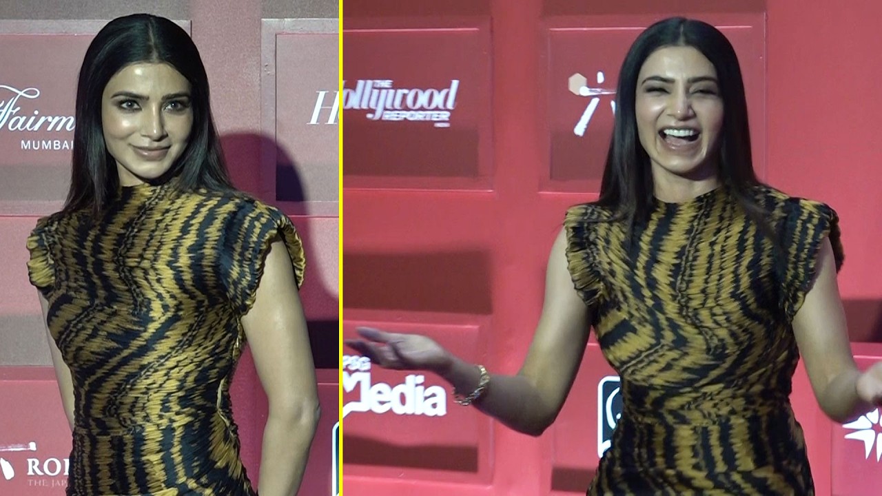 Actress Samantha Fun With Paps @ The Red Carpet Of Women In Entertainment by The Hollywood Reporter