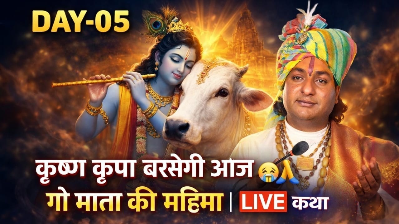 👉 Day-05 | कृष्ण कृपा बरसेगी आज 😭🙏 | गौ माता की महिमा | श्री दासजी महाराज LIVE कथा
