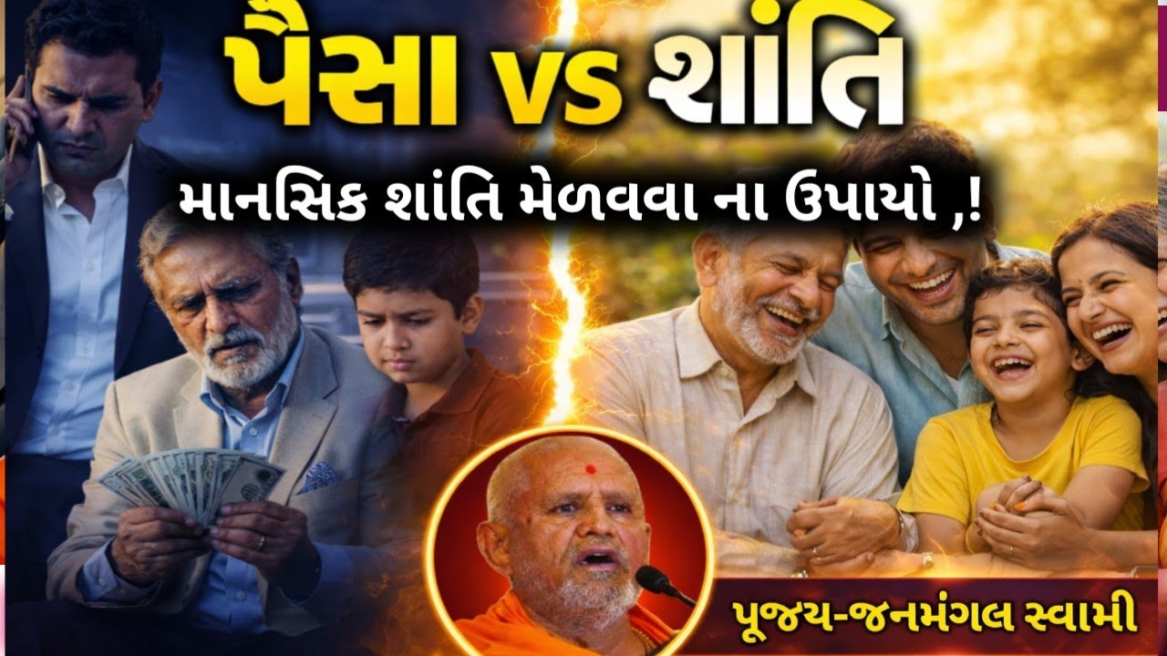 પૂજ્ય જનમંગલ સ્વામીનું જોરદાર જીવન બદલી નાખે એવું પ્રવચન ! પૈસા છે પણ પરિવાર માં સુખ શાંતિ કેમ નથી !