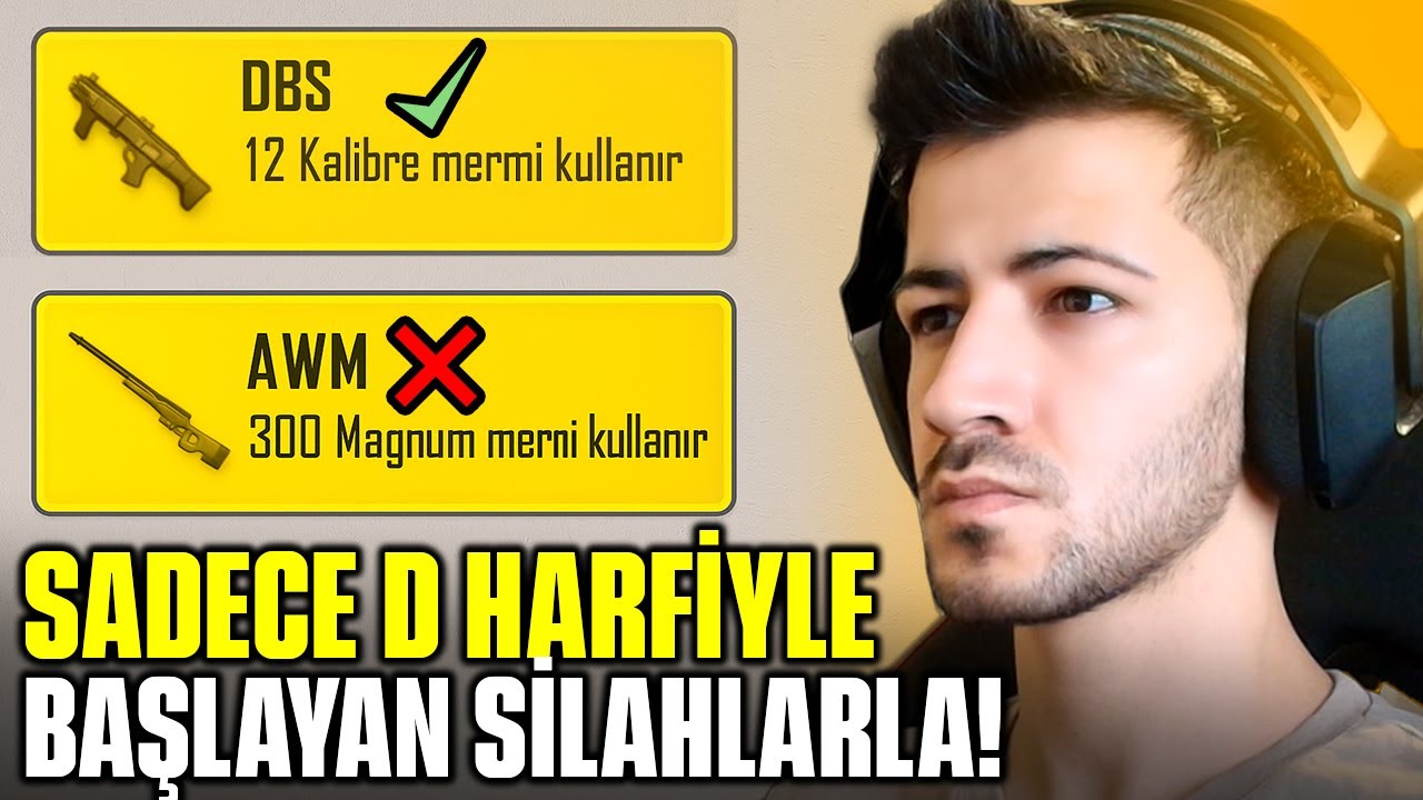 D HARFİYLE BAŞLAYAN SİLAHLARLA WİN ALMAK? Pubg mobile
