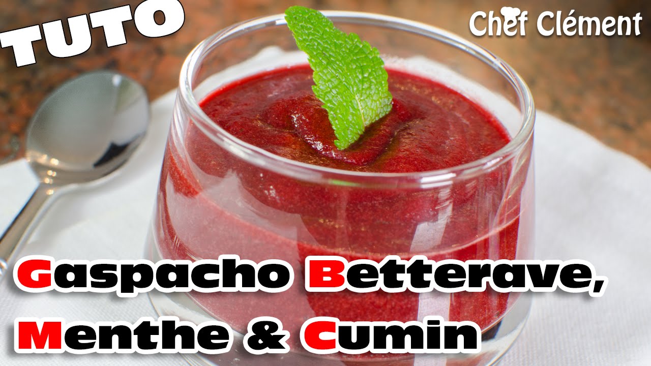 Recette au BLENDER : GASPACHO de BETTERAVE et menthe - Chef Cl&eacute;ment