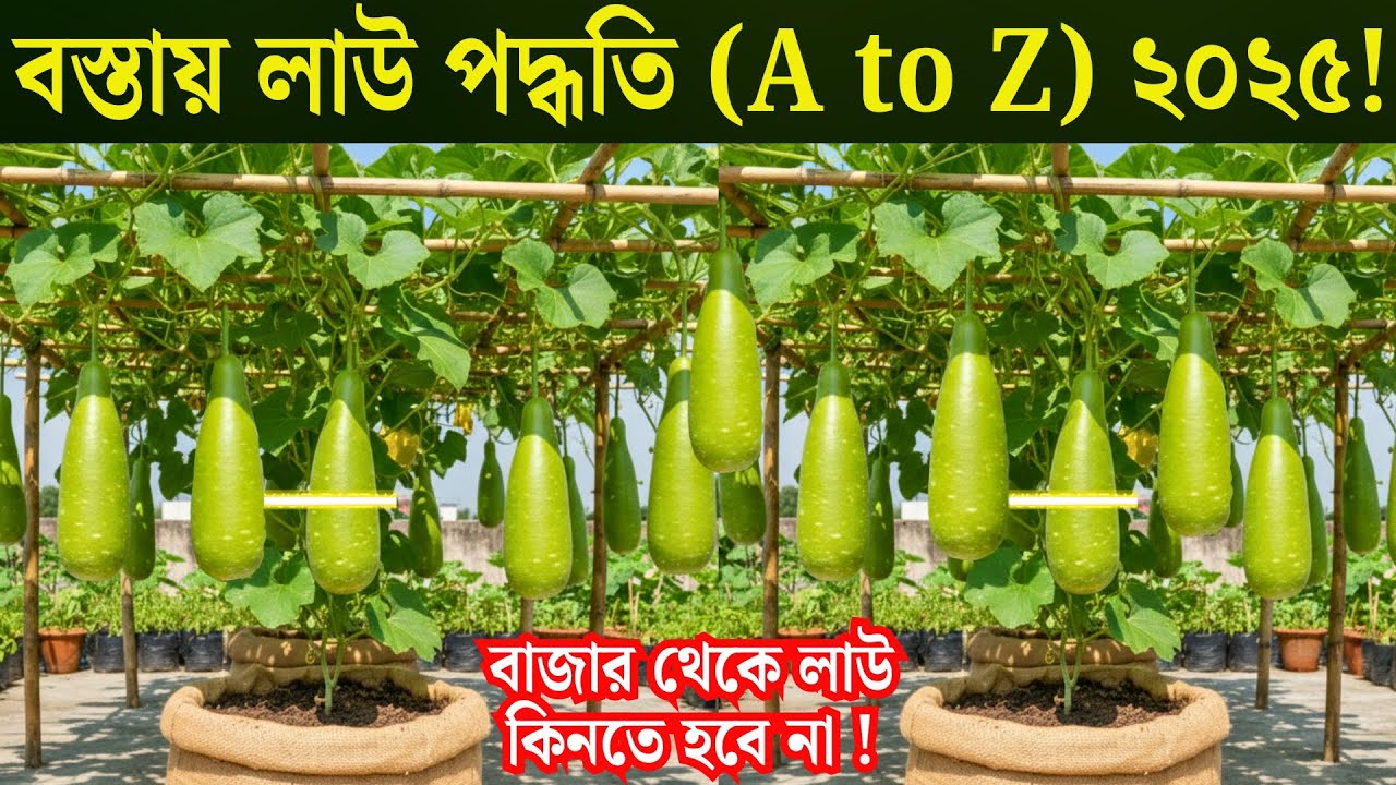 বস্তায় লাউ চাষ পদ্ধতি (A to Z) | লাউ চাষের নতুন কৌশল ২০২৫ | Agro Tips